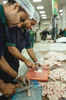 Market hall, section of camel butchers, Salalah, Dhofar, Oman