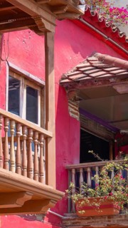 Columbia, Unesco site, colorful Cartagena Walled City Cuidad Amurrallada in historic city center