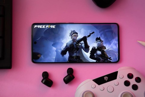 Dhaka, Bangladesh- 03 July 2025: A close-up of a gamepad with the Garena Free Fire seen on