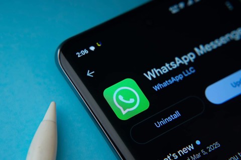 Dhaka, Bangladesh- 04 July 2025: The WhatsApp app from Google Playstore is displayed on a