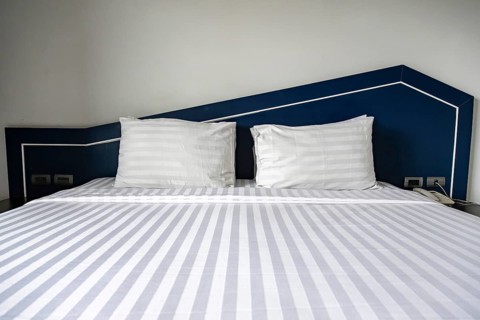 Hotel room double bed