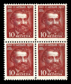 Stamp from Switzerland, Louis Favre, 1826 – 1879, Swiss businessman and engineer, primarily notable