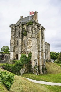 Castle ruin of Chateau de Saint-Sauveur-le-Vicomte, Manche, Normandy, France