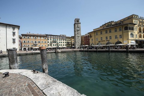 Limone, old town, harbour area, Lombardy, Italy