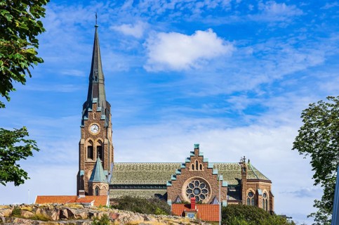 The church of Lysekil (Lysekils Kyrka) on Rosviksberg, Lysekil, Bohuslän, Västra Götalands län,