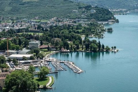 View of Riva del Garda, Italy, from the Bastione