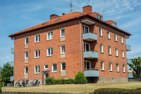 Apartment building built in 1962 in Ystad, Skåne County, Sweden, Scandinavia