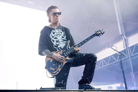 Synyster Gates (Brian Elwin Haner Jr.), guitarist, Avenged Sevenfold, progressive metal band, USA,