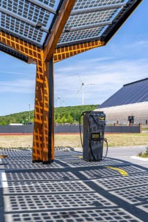 Electric charging station on the site of the former Lohberg colliery in Dinslaken, operated by