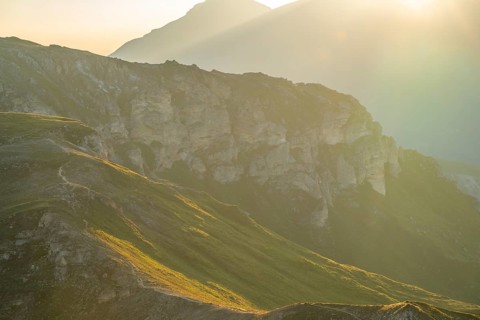 Sunrise in the Mountains at Hochalpenstraße, view from Fuscher Törl, Pinzgau, Salzburg, Austria