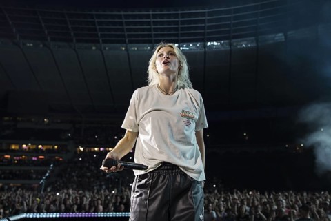 Emily Armstrong, lead singer of Linkin Park live on From Zero World Tour 2025 at the Olympiastadion