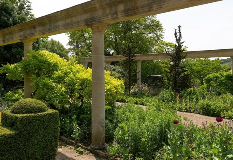 Italianate gardens designed by Harold Ainsworth Peto, Iford Manor, Wiltshire, England, UK