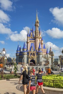 Cinderella's Castle at the end of Main Street in the Magic Kingdom at Walt Disney World, Orlando,