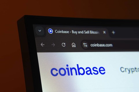 Dhaka, Bangladesh- 02 June 2025: Close-up of a computer screen displaying the coinbase web