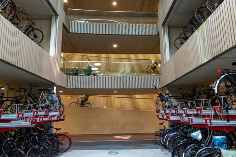 Central bicycle car park at Stationsplein, the largest bicycle car park in the world with over 13,