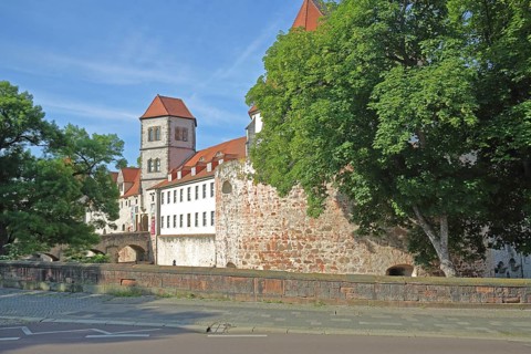 Moritzburg castle built in 1484 and art museum, Halle an der Saale, Saxony-Anhalt, Germany
