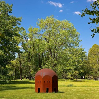 Work of art in the spa gardens of Bad Homburg vor der Höhe, Hesse, Germany