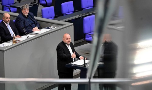 Dr Jonas Geißler (CDU/CSU) speaks on the Gaza war item on the agenda of the eleventh session of the