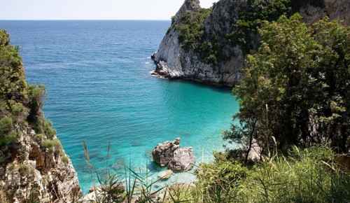 Fakistra Beach on the Aegean Sea, Pelion Peninsula, Thessaly, Greece