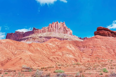 The Castle rock formation, Capitol Reef National Park, Utah, USA, North America