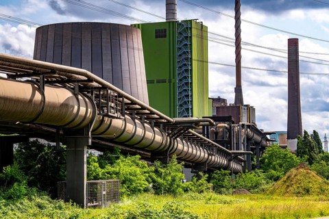 Pipelines for various gases, blast furnace gas, Thyssenkrupp Steel steelworks in