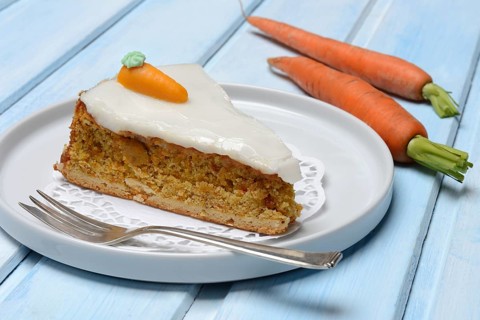 Carrot cake and carrots on a plate, carrot cake, carrot cake