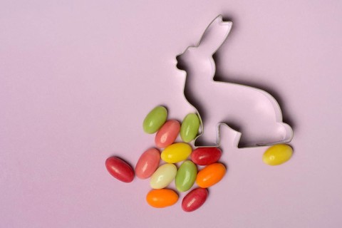 Bunny baking tin and sugar Easter eggs, cookie cutter
