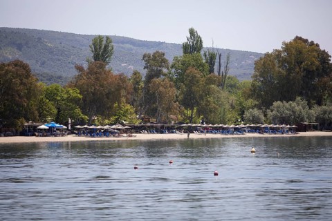 Kala Nera beach on the Pagasitic Gulf, Pelion or Pelion Peninsula, Magnisia, Thessaly, Greece