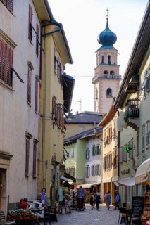 Alleyways in the old town centre, Levico Therme, Valsugana, Trentino, Italy