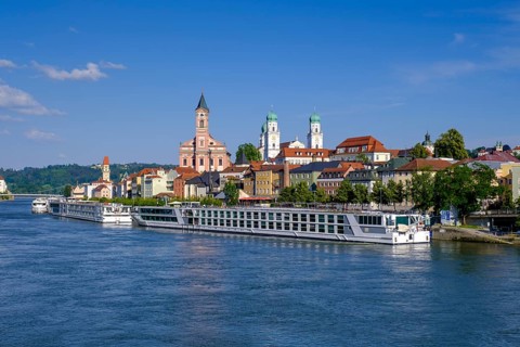 City view, Passau, on the Danube, Lower Bavaria, Bavaria, Germany