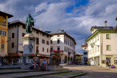 Piazza Tiziano, Pieve di Cadore, Dolomites, Trentino, Italy