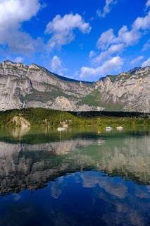 At Lago di Cavedine, behind Monte Casale, Sarca Valley, Trentino, Italy