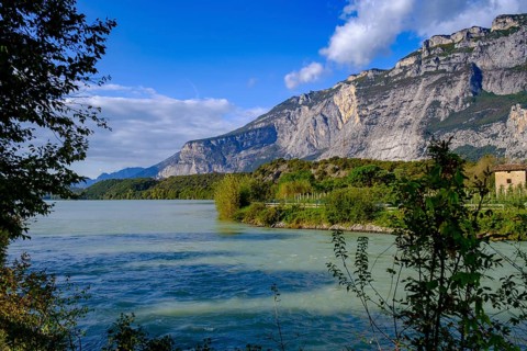 Rimone River, at Lago di Cavedine, Sarca Valley, Trentino, Italy