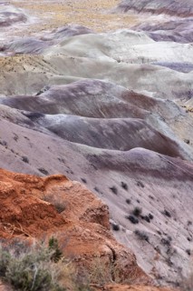 Colorful deposits of the Chinle Formation exposed at Little Painted Desert County Park near