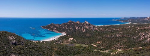 Plage de Roccapina, turquoise sea, book, sandy beach, Corsica, France