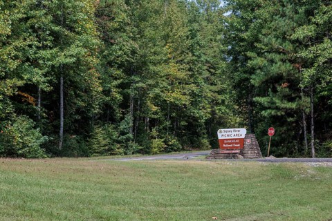 Sign for the Bankhead Ranger District office of the William B. Bankhead National Forest along