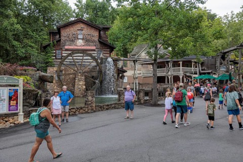 Dollywood Grist Mill at the Dollywood amusement park in Pigeon Forge, TN