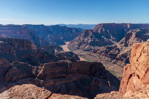 Rock formations at Guano Point in Grand Canyon West near Peach Springs, Arizona