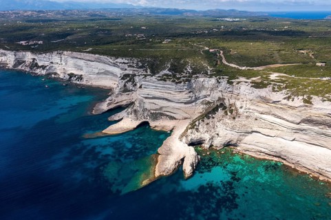 Cliffs near Bonifacio, circle cliffs, Corsica, France