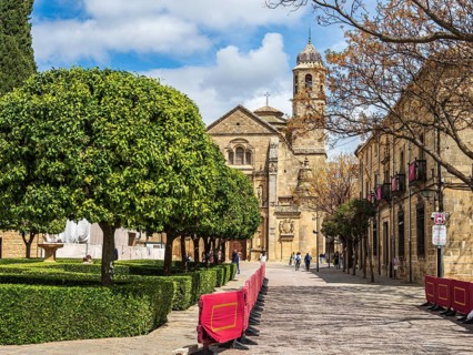 Capilla del Salvador (church), street prepared for semana santa procession, Ubeda, UNESCO World