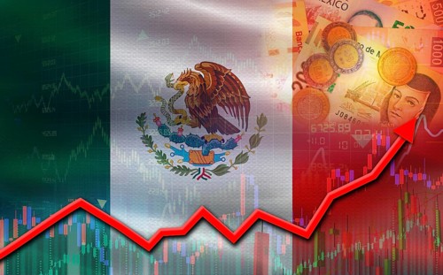 Mexico economic growth on financial graph. Mexico financial growth on market graph