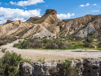 Rock formations in the Tabernas desert, Desierto de Tabernas, Andalusia, Spain