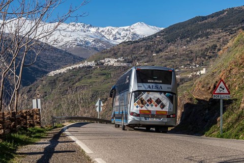 Village Capileira, one of the whitewashed villages on the slopes of the Sierra Nevada, Andalusia,