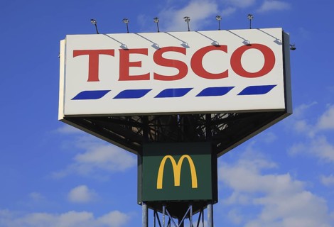 Advertising medium of the supermarket chain Tesco, a British supermarket chain and the United