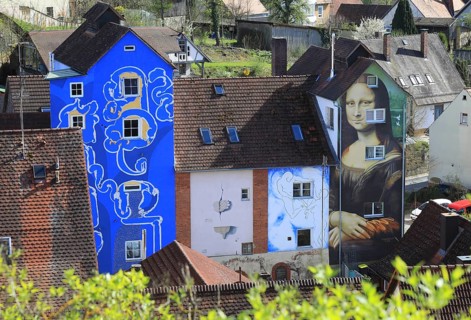 Blue Tower or House of Ideas, residential building with museum and artist's studio, artist Thomas