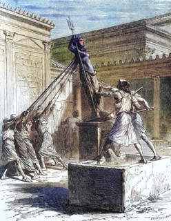 The Goths remove the statue of Diana in 263 AD from the Temple of Artemis (Diana) in Ephesus, a