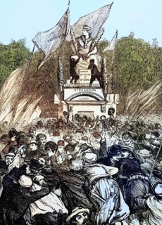 The statue of the city of Strasbourg around 1850, Paris, France, digital reproduction of a