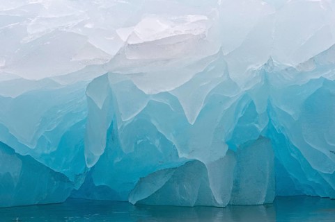 Detailed view of the ice, Monacobreen glacier, Liefdefjorden fjord, Spitsbergen, Svalbard Islands,