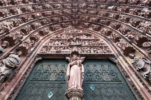 Main entrance of Strasbourg Cathedral, Strasbourg, Alsace, France