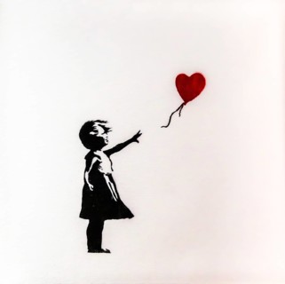Banksy - Girl with Balloon, symbol of fragility, indebtedness, dreams, hope and love, 2003,